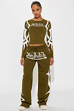Fashionable Autumn/Winter Sporty Print Color-blocked Casual Suit FC-1427