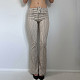 New Striped Woven Metal Buckle Zipper Trousers MRA-45951