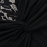 Sexy V-neck Lace Long-sleeved Bodycon Dress SUM-25491