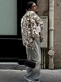Autumn/Winter Eco-friendly Faux Fur Leopard Print Jacket ZNFR-14484