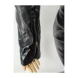 New Fashionable Stretch Leather Jacket and Pants Set MEM-88674