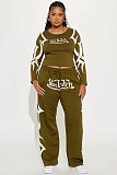 Fashionable Autumn/Winter Sporty Print Color-blocked Casual Suit FC-1427