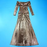 Sexy Off-shoulder Fitted Long-sleeved Shiny Evening Dress YF-10929