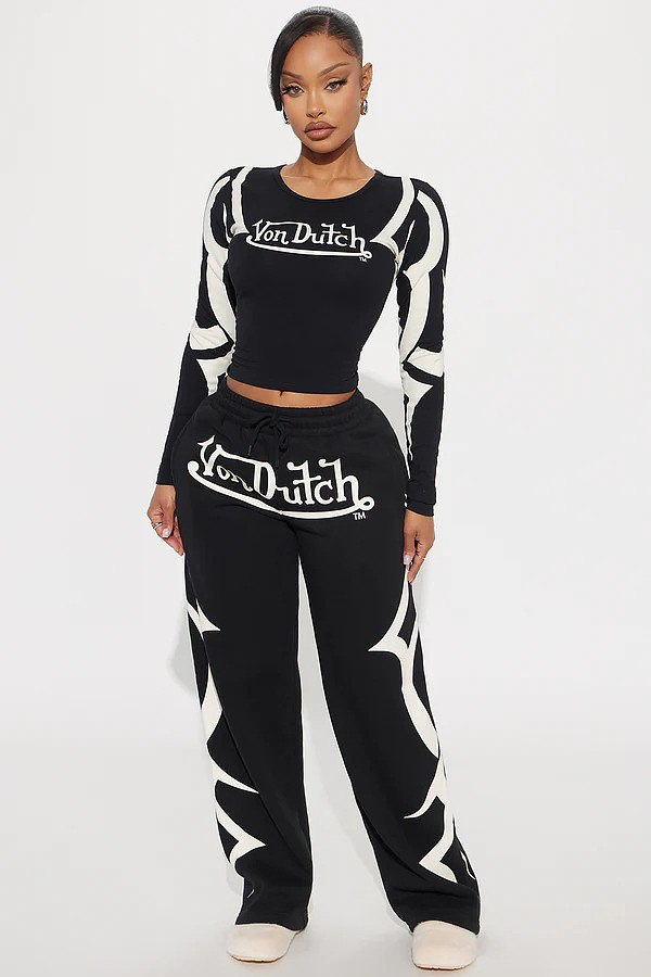 Fashionable Autumn/Winter Sporty Print Color-blocked Casual Suit FC-1427