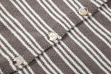 Casual Knit Striped Button-Up Top and Slim Fit Shorts Set ZJQD-87412