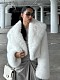 2025 Faux Fox Fur Short Coat Jacket with Large Fur Collar  ZNFR-458878