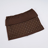 Sexy Retro Style Metallic Studded Rhinestone Bodycon Mini Skirt MRA-46166
