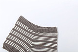 Casual Knit Striped Button-Up Top and Slim Fit Shorts Set ZJQD-87412