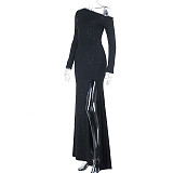 Sexy New Sequined High-slit Off-shoulder Evening Dress FL-25060