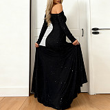 Sexy New Sequined High-slit Off-shoulder Evening Dress FL-25060