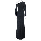 Sexy New Sequined High-slit Off-shoulder Evening Dress FL-25060