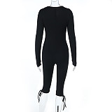 2025 Sexy Lace Long-Sleeved Slim Fit Jumpsuit FL-25046