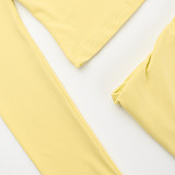 Casual Solid Color Versatile Square Neck Pleated Basic Suit SUM-24335