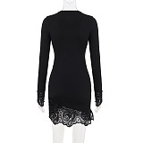 Sexy Fitted Lace Skirt With Irregular Trim Bodycon Dress MRA-44845
