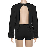 Stylish Solid Color Sexy Backless Tight-fitting Slimming Jumpsuit ZJQD-87840