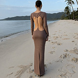 Stylish and Elegant Rhinestone-embellished Bodycon Backless Dress ZJQD-86524