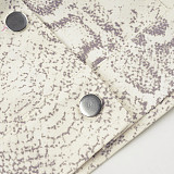 Casual Street Style Snakeskin Retro Jacket With Pockets MRA-44959