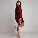 Stylish Round Neck Long-sleeved Sequined Dress CYA-902197