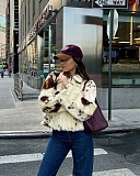 Autumn/Winter Eco-friendly Faux Wool Fur Zipper Short Jacket ZNFR-932347