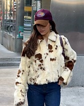 Autumn/Winter Eco-friendly Faux Wool Fur Zipper Short Jacket ZNFR-932347