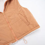 Autumn/Winter Zippered Collared Lambswool Vest with Pockets and A Slim Fit Outerwear Top XYWL-25TP403