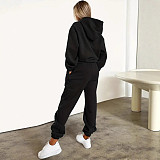 Casual Hooded Sweatshirt and Sweatpants Sports Two-piece Set QD-7770