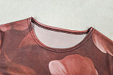 New Printed Gradient Pattern Long-Sleeved Top and Leggings Set JY-919150