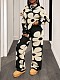 Stylish Loose-fitting Casual Multi-colored Floral Knit Sweater Set XS-25L1704