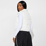 Autumn/Winter Zippered Collared Lambswool Vest with Pockets and A Slim Fit Outerwear Top XYWL-25TP403