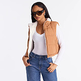 Autumn/Winter Zippered Collared Lambswool Vest with Pockets and A Slim Fit Outerwear Top XYWL-25TP403