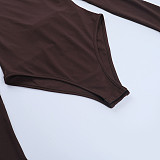 2025 Sexy Hollow-Out Slim Fit Bodysuit and Skirt Set SUM-25572