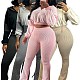 Women Twist Hoodie Splicing Bell Bottoms Two-piece Set CH-25016