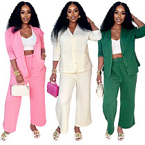 Autumn/Winter Fashion Solid Color Quilted Warm Pajama Two-Piece Set YNS-8019