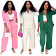 Autumn/Winter Fashion Solid Color Quilted Warm Pajama Two-Piece Set YNS-8019