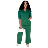 Autumn/Winter Fashion Solid Color Quilted Warm Pajama Two-Piece Set YNS-8019