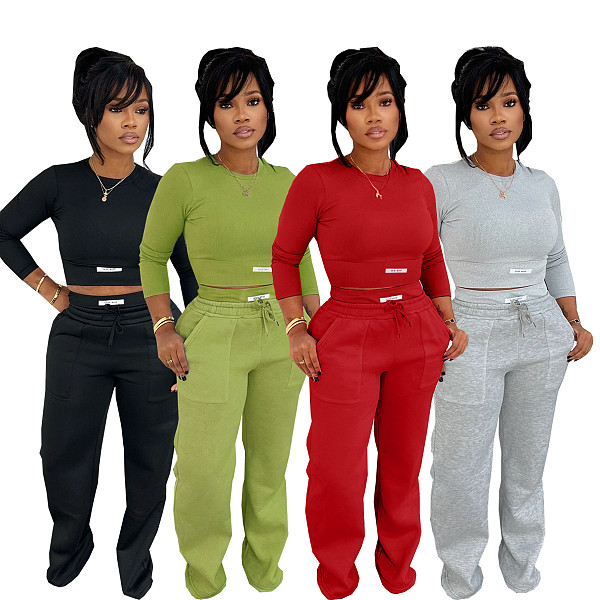 Stylish Autumn/Winter Solid Color Comfortable Sporty Casual Hoodie Set PMR-824