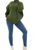 New Casual Solid-color Loose-fitting Knitted Pullover Sweater TR-1356