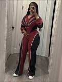 Stylish Multi-color Patchwork Stand Collar Two-piece Set YD-8845
