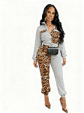 2025 Fashion Leopard Print Patchwork Color-Blocked Set CM-9538