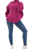 New Casual Solid-color Loose-fitting Knitted Pullover Sweater TR-1356