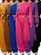2025 Fashionable Off-Shoulder Solid Color Casual Suit YH-9021