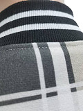 Stylish Plaid Print Thickened Korean Velvet Patchwork PU Leather Baseball Jacket CM-9535