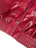 Fashionable Woven PU leather Lapel Zip-up Motorcycle Jacket Short Coat Top ZS-0774