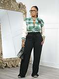 Stylish Plaid Print Thickened Korean Velvet Patchwork PU Leather Baseball Jacket CM-9535