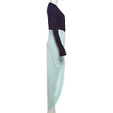 Stylish and Elegant Long-sleeved V-neck Split-hem Long Dress SXE-87983
