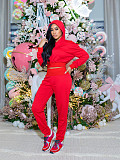 Autumn/Winter Ribbed Slim Fit Hooded Sportswear Set in Multiple Colors CM-9543