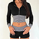Casual Striped Color-blocked Zip-up Hooded Top and Shorts Two-piece Set MRA-44724
