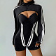 Sexy Long-sleeved Top and Figure-hugging Jumpsuit Set ZJQD-88442