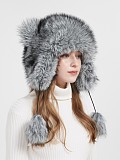 2025 Raccoon Dog Imitation Fox Fur Coat With Rabbit Ears ZNFR-00