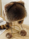 2025 Raccoon Dog Imitation Fox Fur Coat With Rabbit Ears ZNFR-00